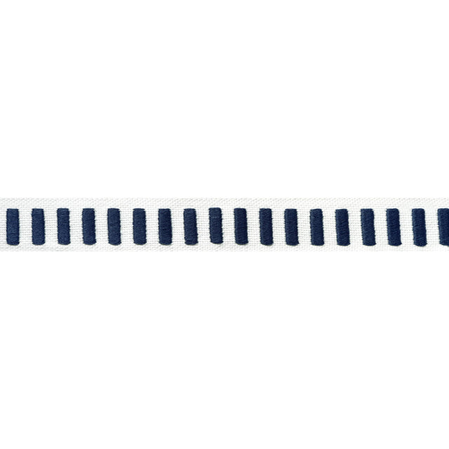 Thibaut Dash Tape Navy On White Trim