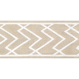 Thibaut Summit Applique Tape White On Linen Trim