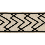 Thibaut Summit Applique Tape Black On Linen Trim