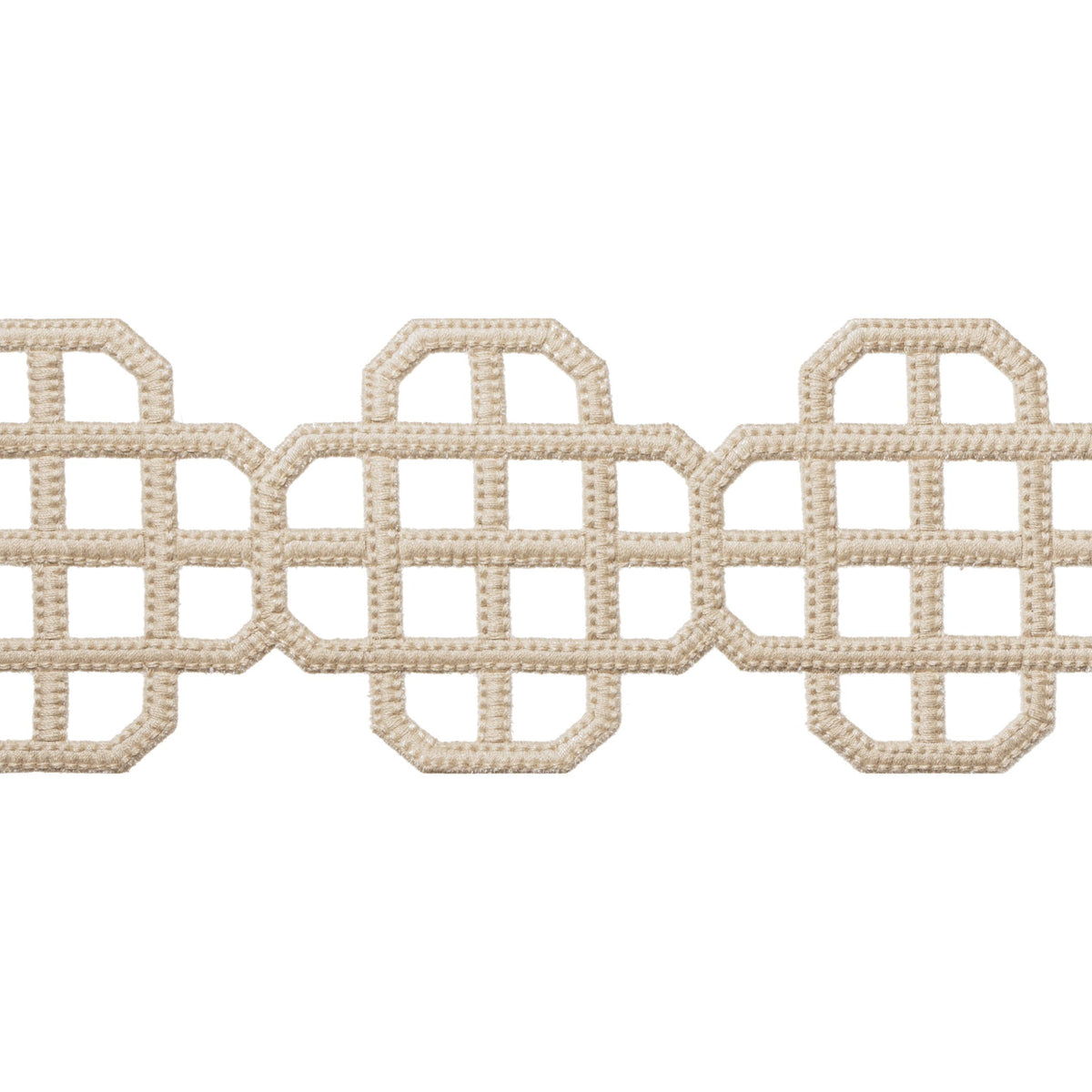 Thibaut Fret Applique Linen Trim