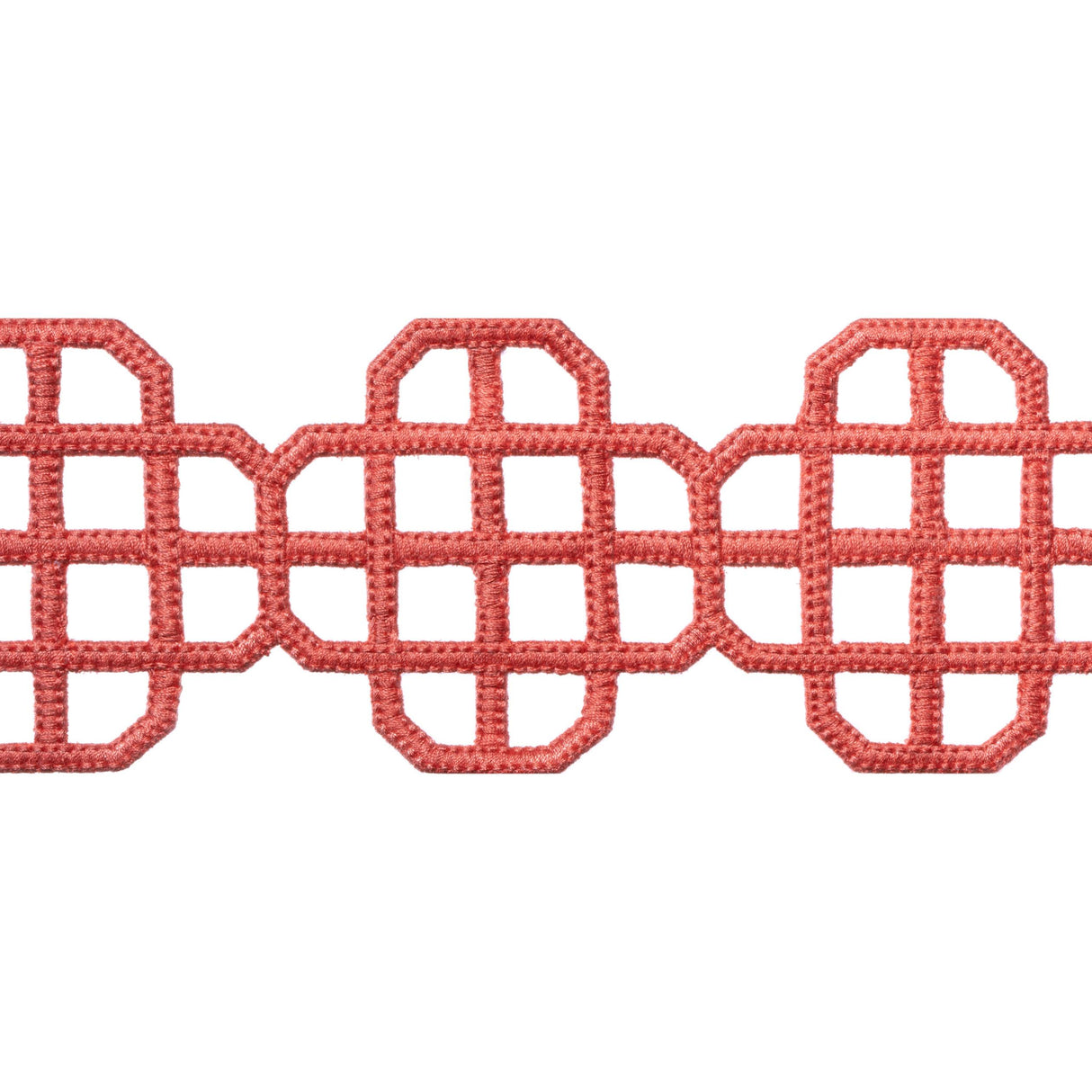 Thibaut Fret Applique Coral Trim