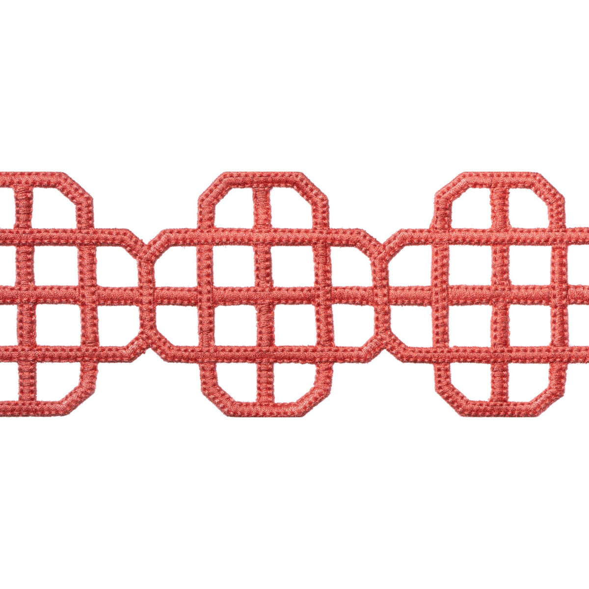 Thibaut Fret Applique Coral Trim