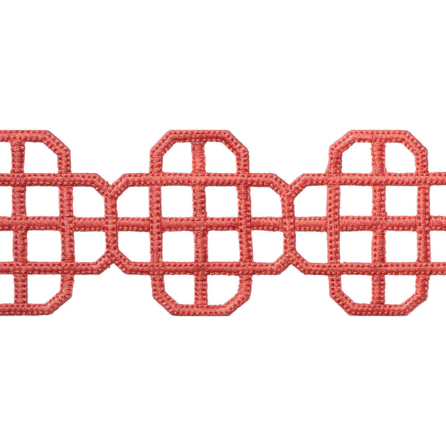 Thibaut Fret Applique Coral Trim