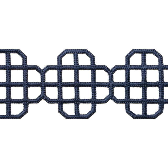 Thibaut Fret Applique Navy Trim