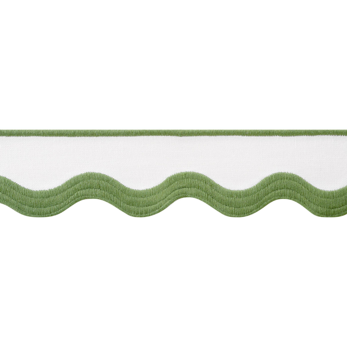 Thibaut Wave Tape Leaf On White Trim
