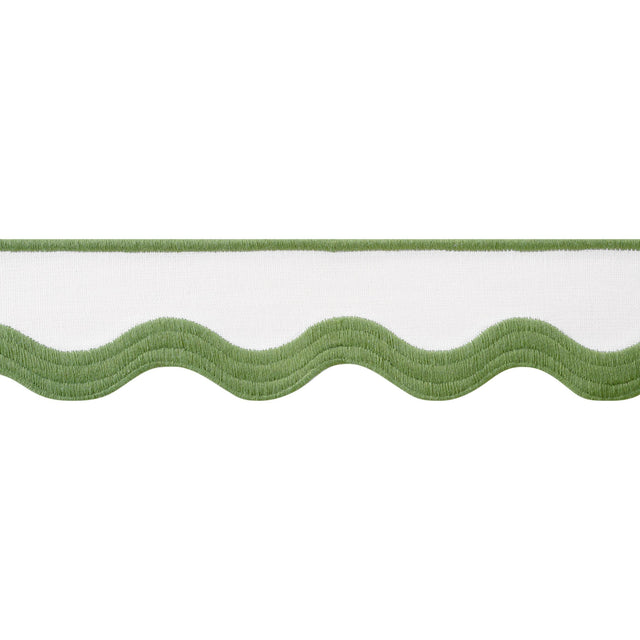 Thibaut Wave Tape Leaf On White Trim