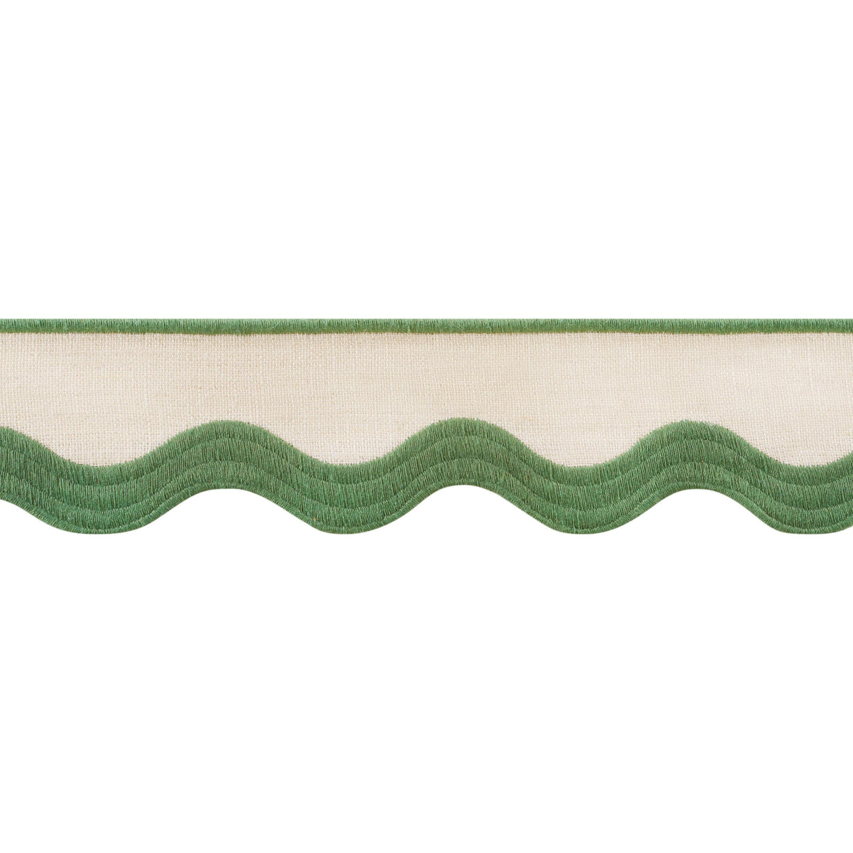 Thibaut Wave Tape Kelly On Linen Trim
