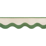 Thibaut Wave Tape Kelly On Linen Trim