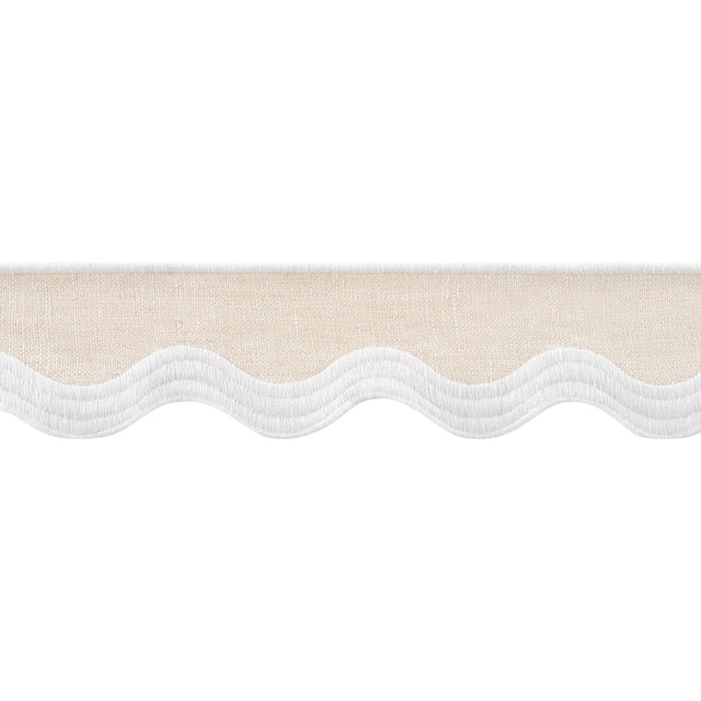 Thibaut Wave Tape White On Linen Trim