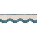 Thibaut Wave Tape Peacock On Linen Trim