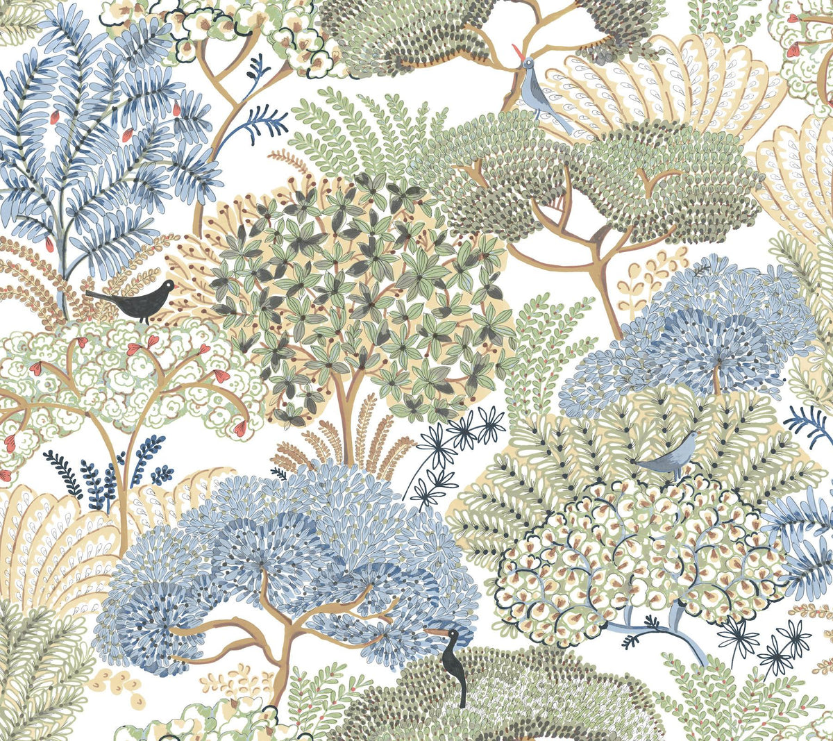 York Wallcoverings Everbloom Forest Butter Botanical Peel + Stick Wallpaper
