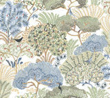 York Wallcoverings Everbloom Forest Butter Botanical Peel + Stick Wallpaper