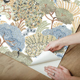 York Wallcoverings Everbloom Forest Butter Botanical Peel + Stick Wallpaper
