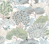 York Wallcoverings Everbloom Forest Aqua Botanical Peel + Stick Wallpaper