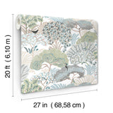 York Wallcoverings Everbloom Forest Aqua Botanical Peel + Stick Wallpaper