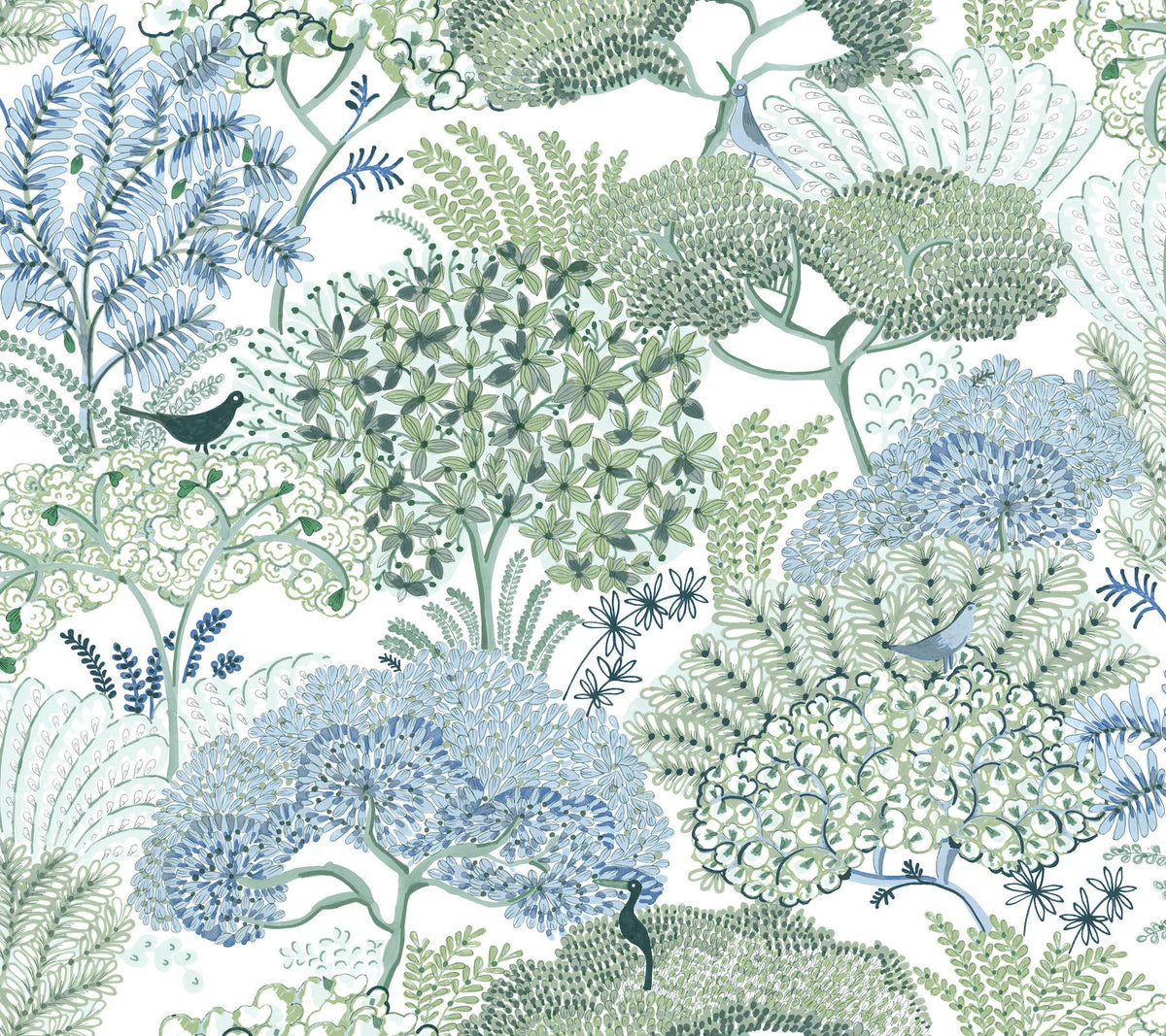York Wallcoverings Everbloom Forest Green Botanical Peel + Stick Wallpaper