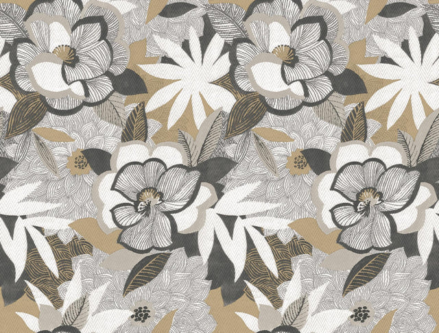 York Wallcoverings Fantasium Black Floral Peel + Stick Wallpaper