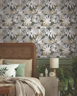 York Wallcoverings Fantasium Black Floral Peel + Stick Wallpaper