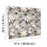 York Wallcoverings Fantasium Black Floral Peel + Stick Wallpaper