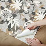York Wallcoverings Fantasium Black Floral Peel + Stick Wallpaper