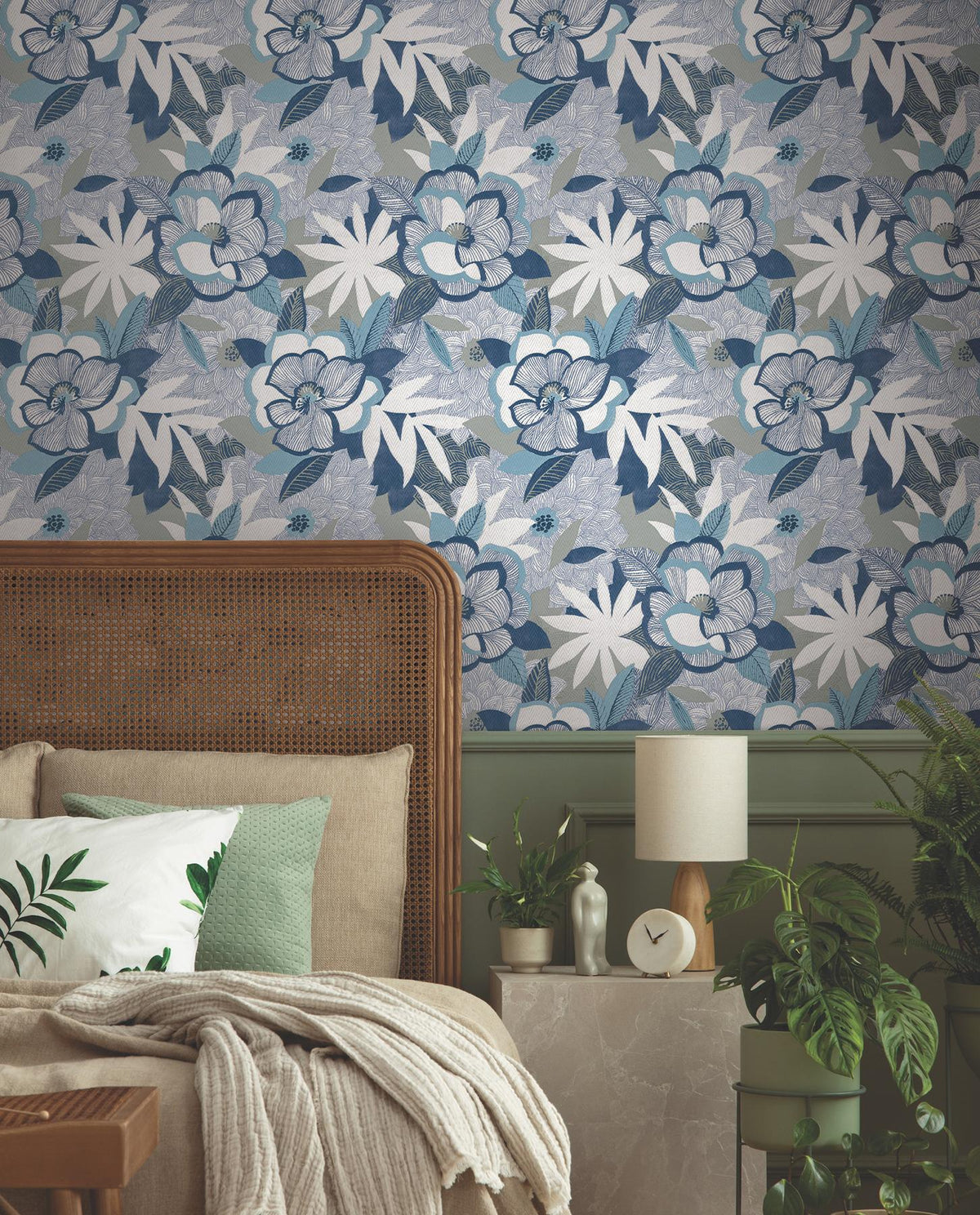 York Wallcoverings Fantasium Blue Floral Peel + Stick Wallpaper