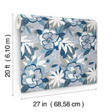 York Wallcoverings Fantasium Blue Floral Peel + Stick Wallpaper
