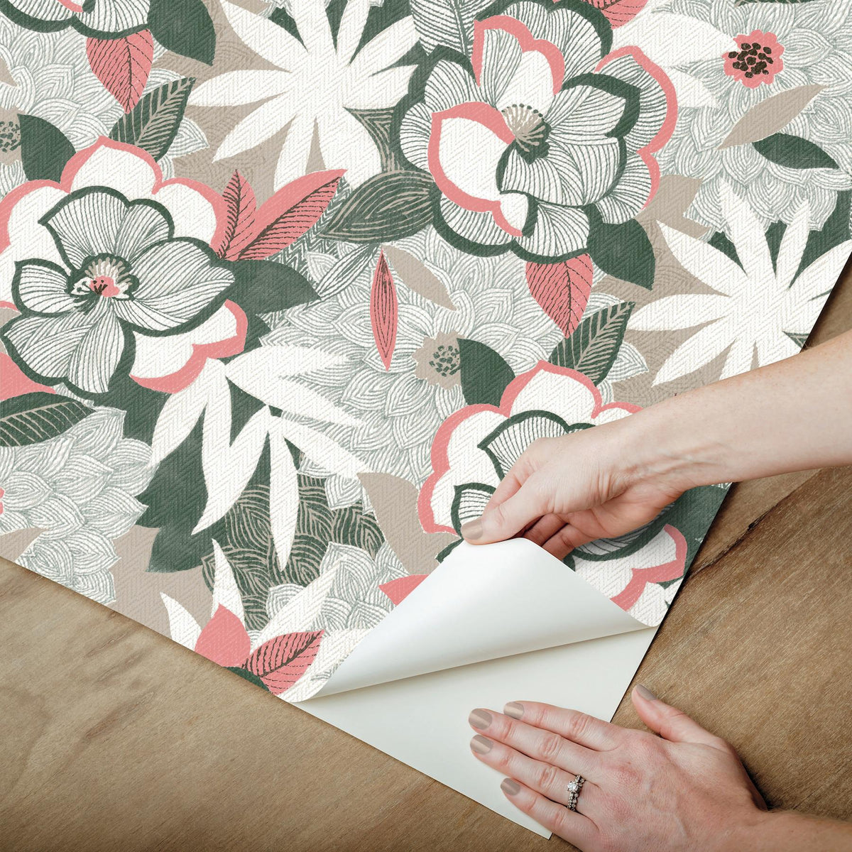 York Wallcoverings Fantasium Coral Floral Peel + Stick Wallpaper
