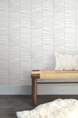 York Wallcoverings Cascade Palm Grey Chic Tropics Peel + Stick Wallpaper