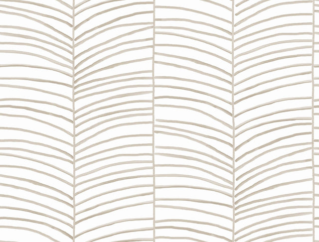 York Wallcoverings Cascade Palm Taupe Chic Tropics Peel + Stick Wallpaper