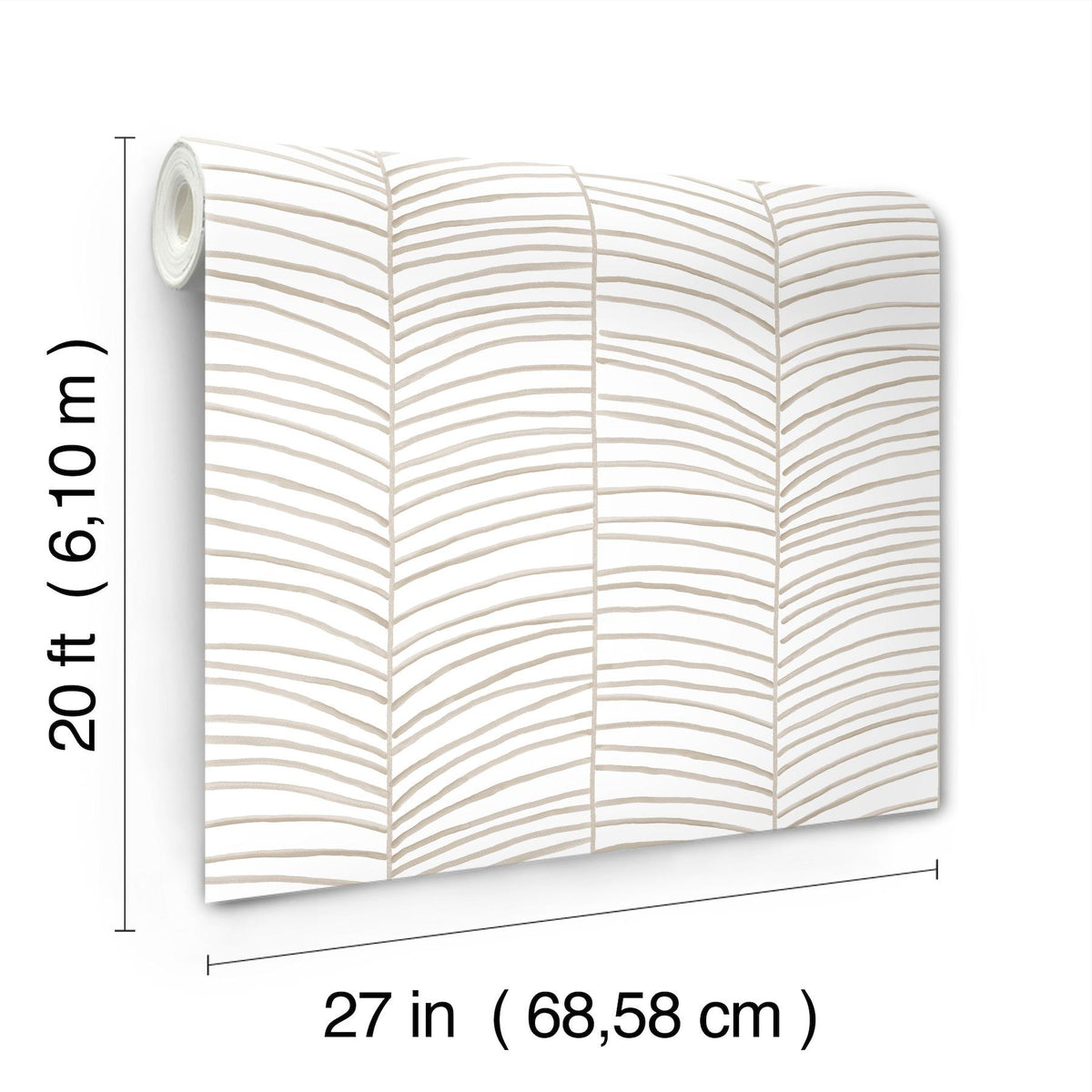 York Wallcoverings Cascade Palm Taupe Chic Tropics Peel + Stick Wallpaper