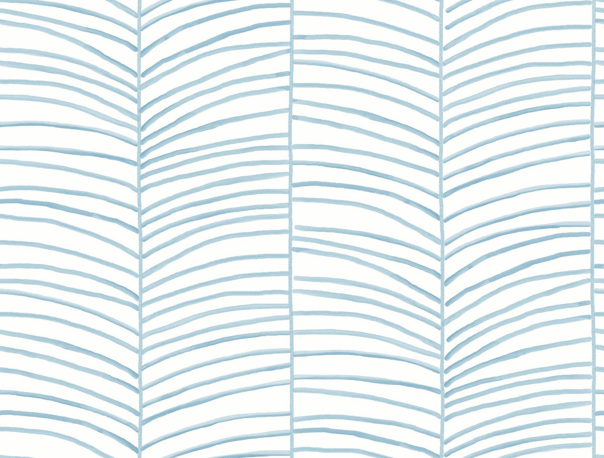 York Wallcoverings Cascade Palm Blue Chic Tropics Peel + Stick Wallpaper