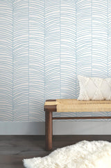 York Wallcoverings Cascade Palm Blue Chic Tropics Peel + Stick Wallpaper