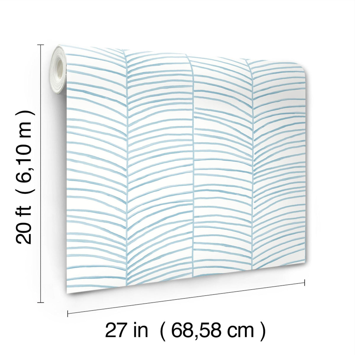 York Wallcoverings Cascade Palm Blue Chic Tropics Peel + Stick Wallpaper