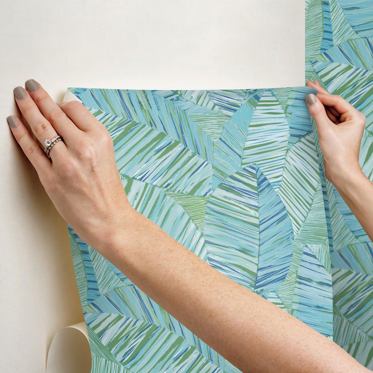 York Wallcoverings Crown Canopy Blue Palm Peel + Stick Wallpaper