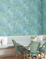 York Wallcoverings Crown Canopy Blue Palm Peel + Stick Wallpaper