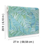 York Wallcoverings Crown Canopy Blue Palm Peel + Stick Wallpaper
