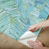 York Wallcoverings Crown Canopy Blue Palm Peel + Stick Wallpaper