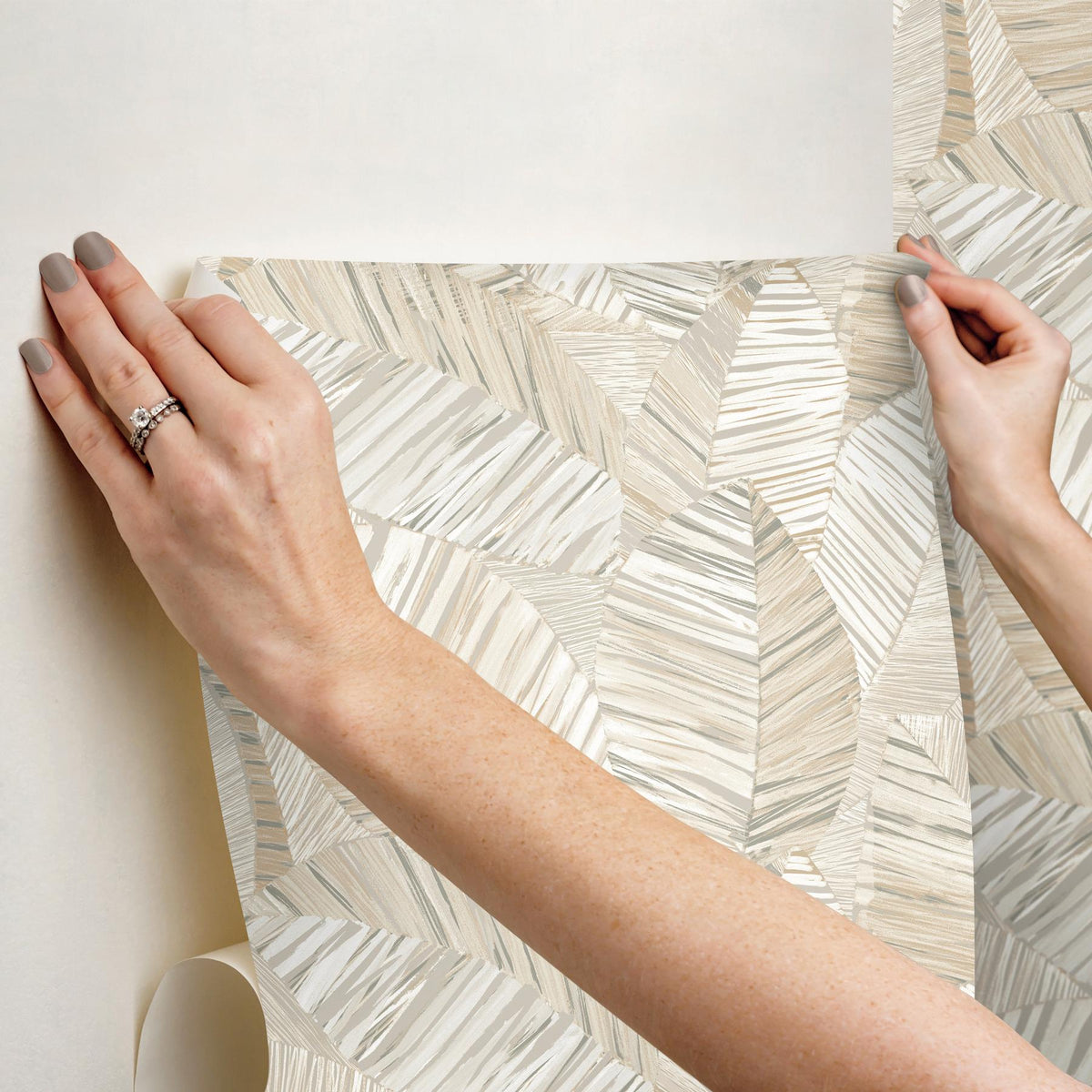 York Wallcoverings Crown Canopy Neutral Palm Peel + Stick Wallpaper
