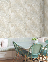 York Wallcoverings Crown Canopy Neutral Palm Peel + Stick Wallpaper
