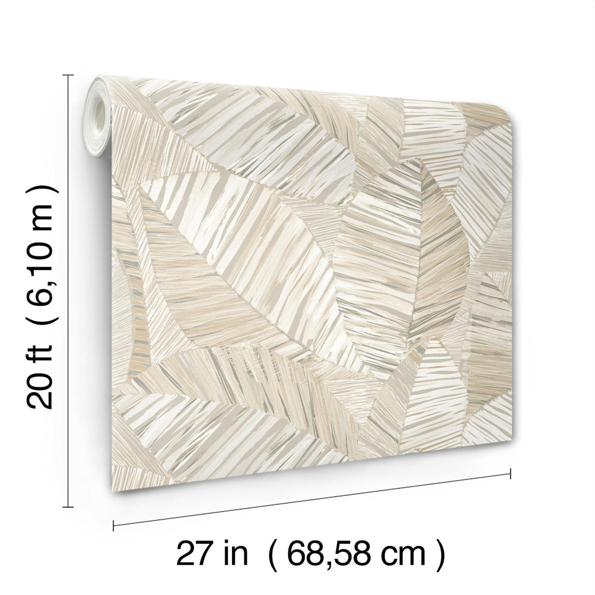 York Wallcoverings Crown Canopy Neutral Palm Peel + Stick Wallpaper