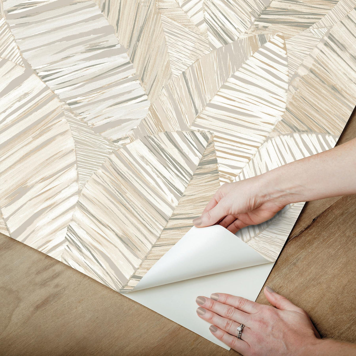 York Wallcoverings Crown Canopy Neutral Palm Peel + Stick Wallpaper