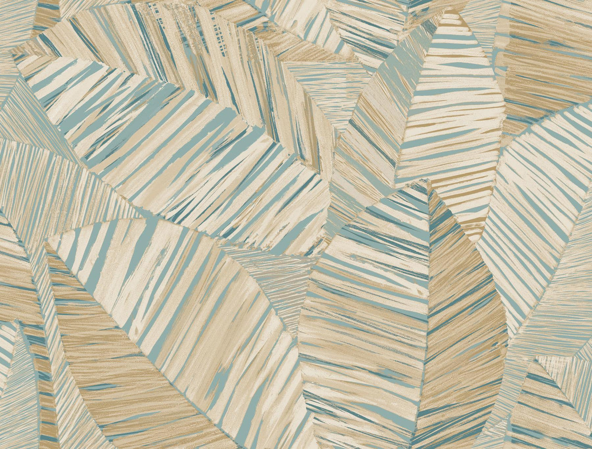 York Wallcoverings Crown Canopy Teal Palm Peel + Stick Wallpaper