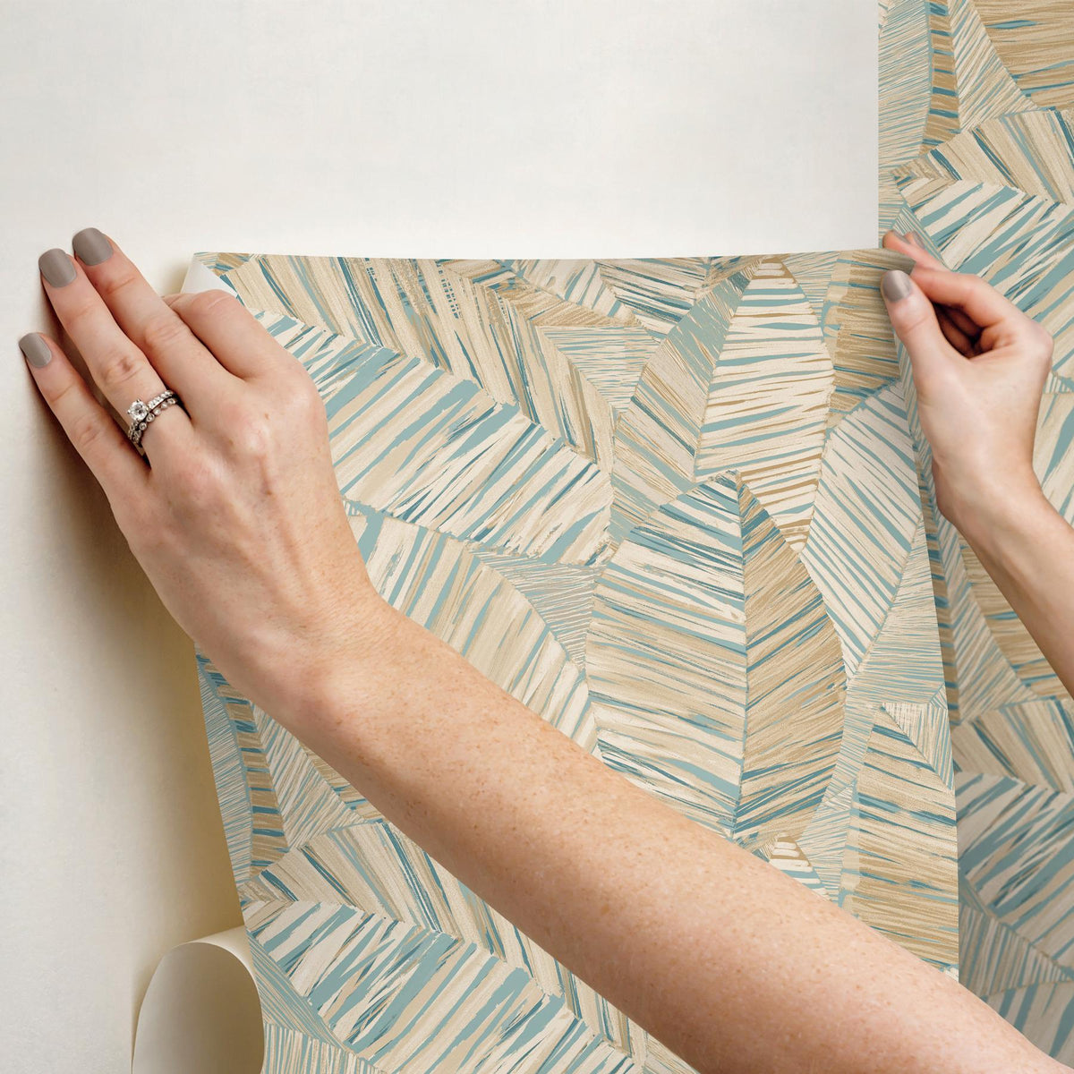 York Wallcoverings Crown Canopy Teal Palm Peel + Stick Wallpaper