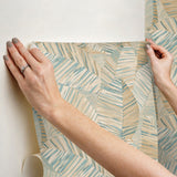 York Wallcoverings Crown Canopy Teal Palm Peel + Stick Wallpaper