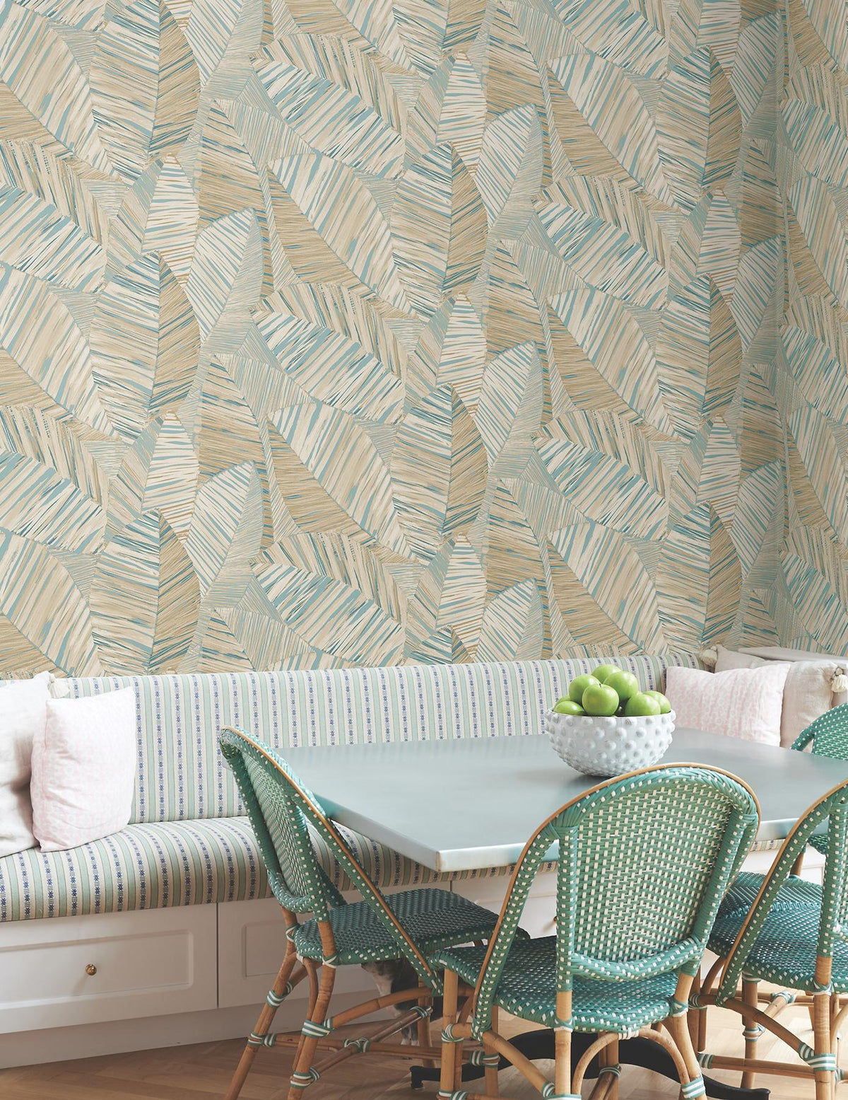 York Wallcoverings Crown Canopy Teal Palm Peel + Stick Wallpaper