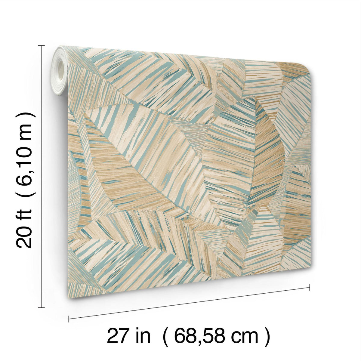York Wallcoverings Crown Canopy Teal Palm Peel + Stick Wallpaper