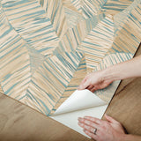 York Wallcoverings Crown Canopy Teal Palm Peel + Stick Wallpaper