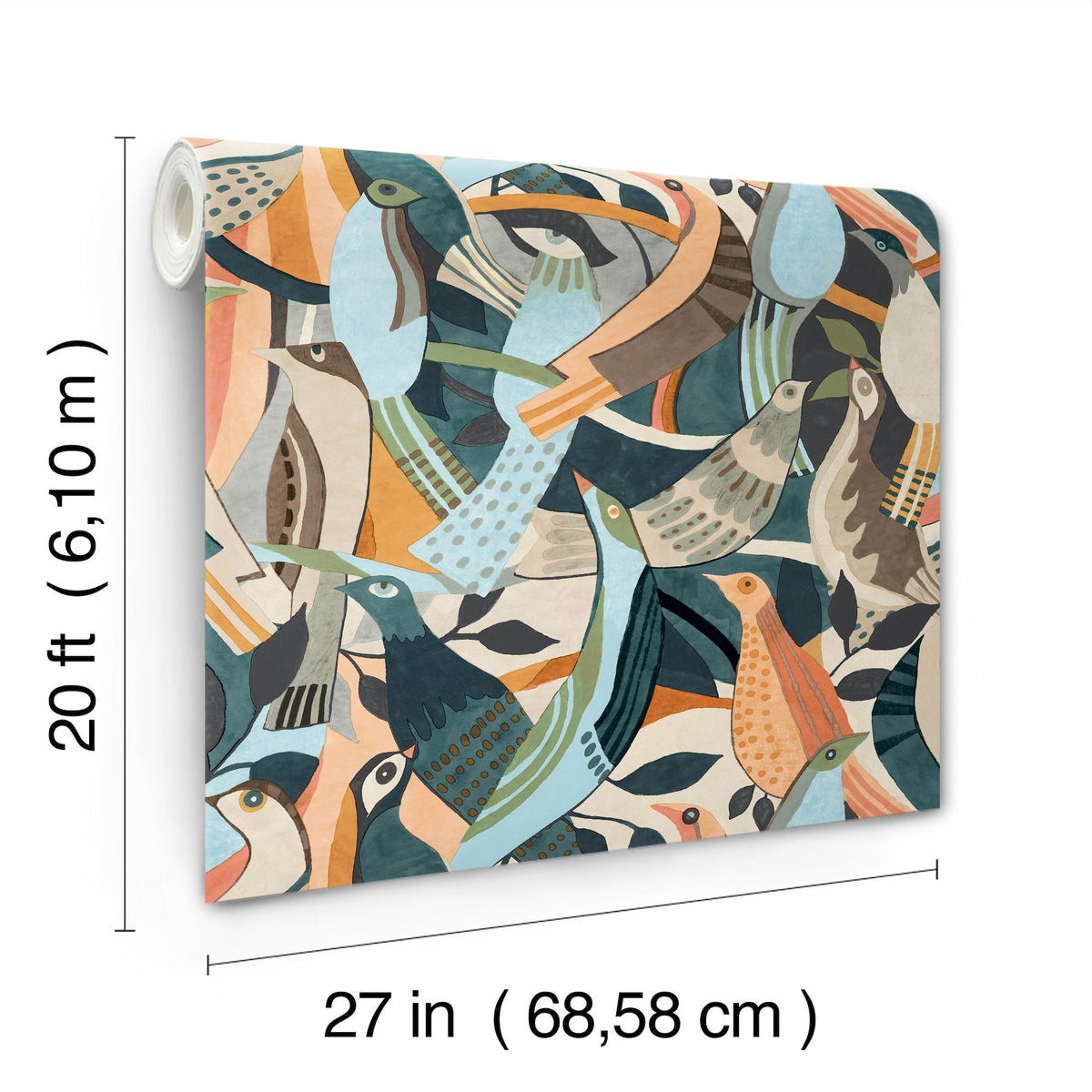 York Wallcoverings Fauvist Flock Coral Abstract Peel + Stick Wallpaper