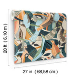 York Wallcoverings Fauvist Flock Coral Abstract Peel + Stick Wallpaper