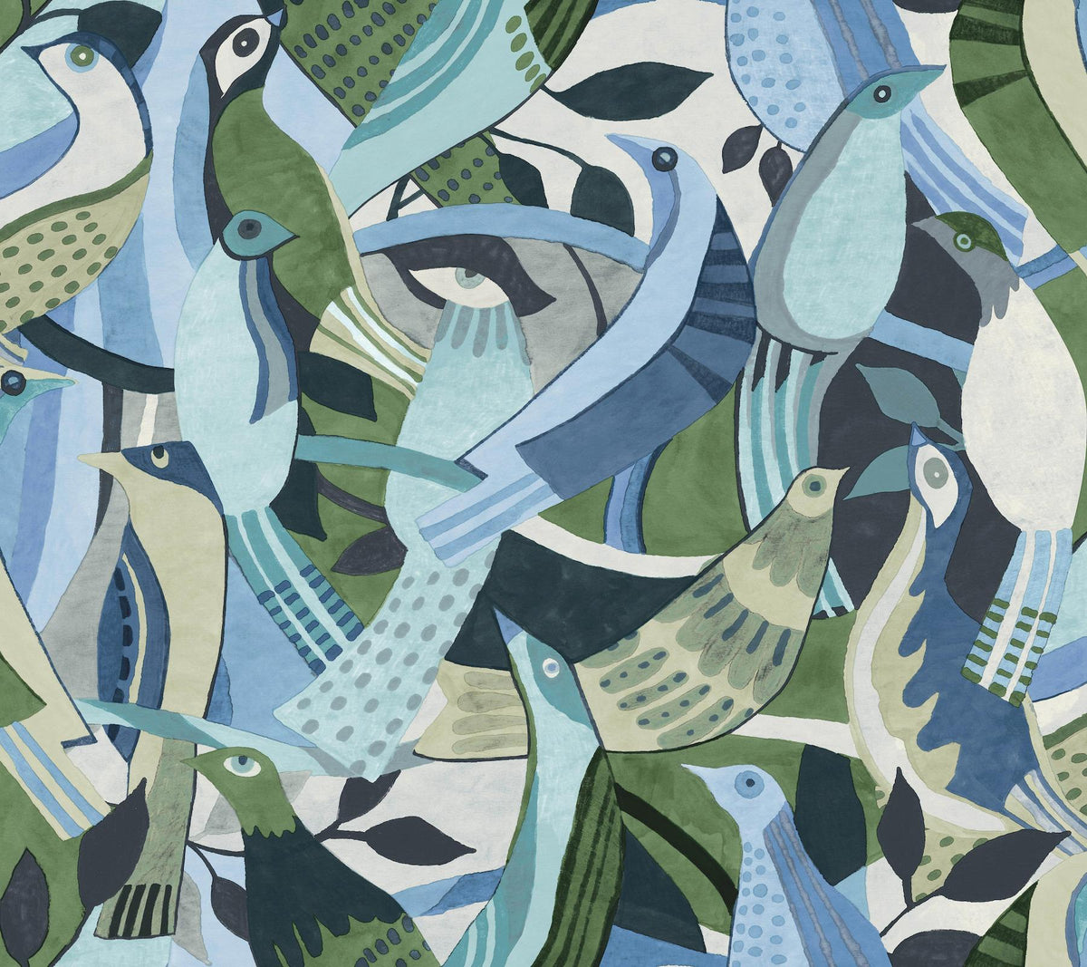 York Wallcoverings Fauvist Flock Green Abstract Peel + Stick Wallpaper